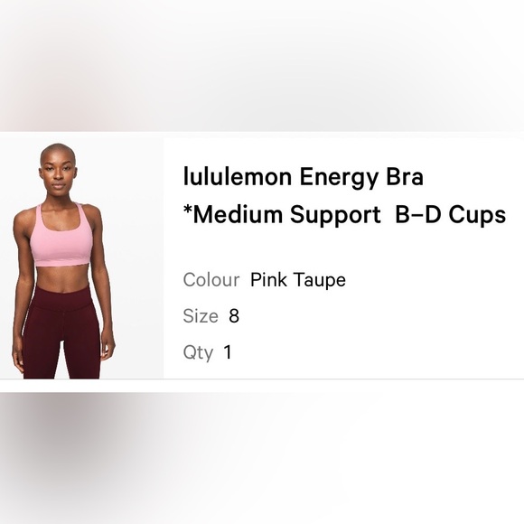 lululemon athletica Other - lululemon Energy Bra C/D cup Pink Taupe size 8